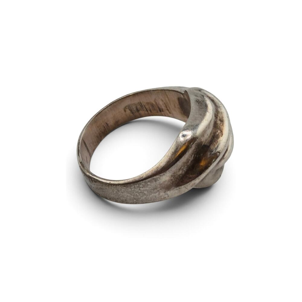 Vintage Sterling Silver Modernist Wave Ring Size 7.75 Signed SU 925 - Picture 4 of 8